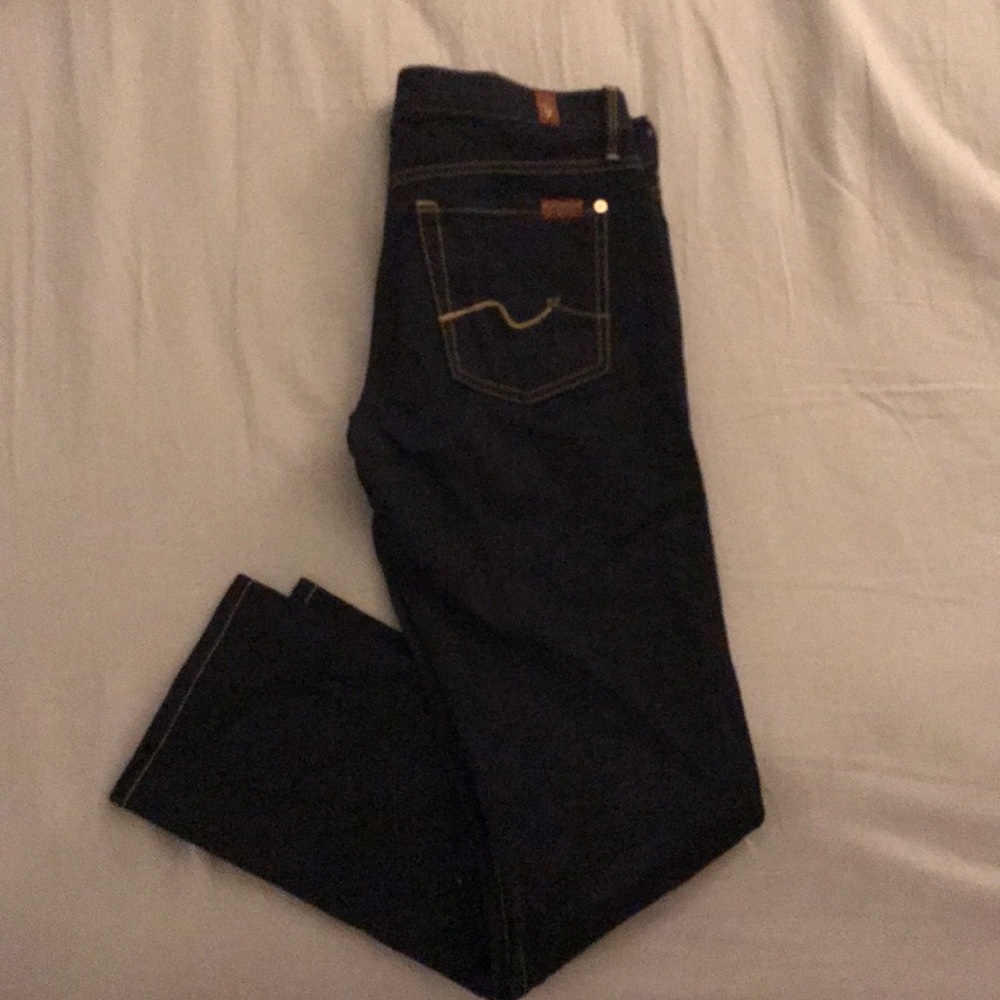Seven for all mankind black denim with gold detail